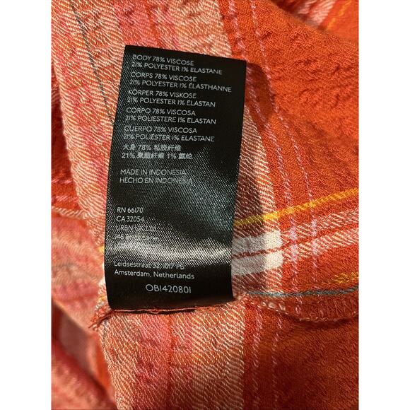 Pilcro Anthropologie The Hadley Relaxed Plaid Women’s Sz M Long Sleeve Shirt - Picture 7 of 8